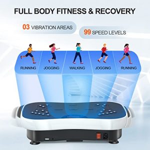 TODO Vibration Platform Whole Body Vibrating Board for Weight Loss & Workout Home Fitness Plate, Remote Control/Bluetooth Music/USB Connection/Resistance Bands