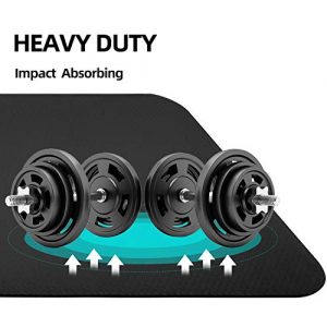 Exercise Equipment Mat - for Treadmill, Stationary Bike, Elliptical, Gym Equipment Waterproof Mat, Jump Rope Mat Use On Hardwood Floors and Carpet Protection (Small - 48