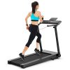 GYMAX Home Folding Treadmill, Electric Running Machine with LED Touch Screen & 12 Preset Programs, Portable Home Gym Cardio Training Equipment for Small Space