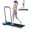 Retanan Electric Folding Treadmill, Under-Desk Walking Treadmill, Jogging Exercise Machine with Remote and LED Display,47x22x43in, Blue