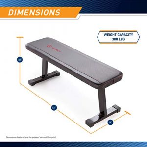 Marcy Flat Utility 600 lbs Capacity Weight Bench for Weight Training and Ab Exercises SB-315 , Black, 17 x 14 x 43.00 inches
