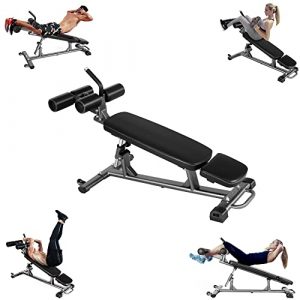 PETKABOO Sit Up Bench for AB Workout, Adjustable Bench with Handle, Semi-Commercial Incline Bench Press, Core Workout Bench for Home，Abdominal Exercise Bench