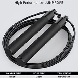 Aceieon Professional Jump Rope for Fitness and Exercise, Adjustable Handles with Ball Bearing, Tangle-Free Skipping Rope for Crossfit, Gym, Cardio and Endurance Training, Jumping Rope for Workout