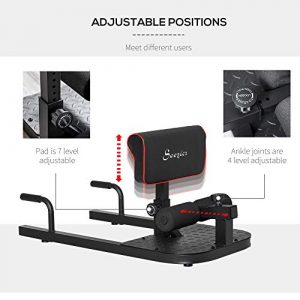 Soozier 3-in-1 Padded Push Up Sit Up Deep Sissy Squat Machine Home Gym Fitness Equipment, Black