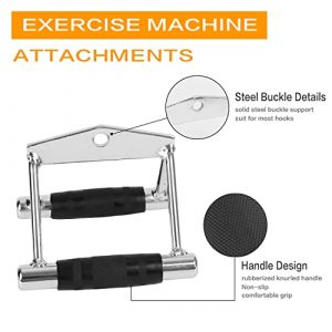 Febos Double D Handle Cable Attachments, V Bar Tricep Pull Down Exercise Handles Gym Equipments, Double Close Grip Row Handles with Rubber Handgrips