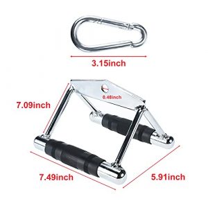 SPARKFIRE Double D Handle Cable Machine Handle Attachment with Carabiners, Pull Down Exercise Rowing Machine Handle Home Gym Accessories