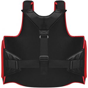 Mytra Fusion Chest & Belly Protector Body Shield Body Armor Body Pad Body Protector Chest Ribs and Belly Protector for Boxing MMA Muay Thai Fitness Gym Workout (Red Black)