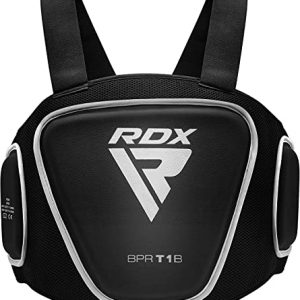 RDX Boxing Body Belly Protector, MMA Pad Muay Thai Kickboxing Trainer Strike Shield, Adjustable Heavy Hitter Protective Rib Guard, Martial Arts Sparring Training Punching Armor, TKD Gear Equipment