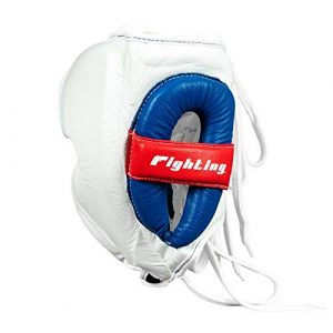 Fighting Leather Sparring Headgear, White, Regular