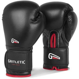 Gritletic Boxing & MMA Training Gloves - Supreme Boxing Gloves for Men & Women. 8,10,12,14 & 16oz Kickboxing Gloves (14oz, Black)