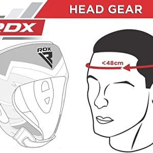 RDX Kids Headwear for Boxing, MMA Training, Junior Headwear for Cheeks, Forehead and Ear, Headwear for Muay Thai, Kickboxing, Sparring, Martial Arts Helmet, Karate, Taekwondo