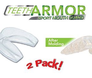 Professional Sport Mouth Guards- 2 Pack - No BPA - Safe Clear Color - No Color Additive - Athletic Teeth Mouth Guards - Fit Any Mouth Size - Custom Fit - Free carrying case included