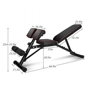 Soges Full Body Workout Weight Bench, 3+4 Adjustable Incline Decline Multi-Purpose Exercise Workout Bench for Home Gym, US9-PSBB004