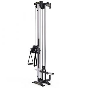 ARCHON Wall Mount Commercial Ball Bearing Cable Station | 17 Position Adjustable Dual Pulleys | Home Gym Equipment | Cable Crossover Machine | Cable Pulldown