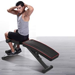 Foldable Weight Bench Sit up Bench Adjustable Fitness Bench with Exercise Rope Home Gym Workout Bench Incline Abs Benchs Flat Fly Weight Press Fitness Exercise Strength Training Muscle Gains【US Stock】