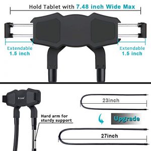 Upgrade Gooseneck Tablet Holder, B-Land Tablet Stand for Bed, Universal Tablet Mount Holder with Remote, Lazy Neck Phone Holder Compatible with iPad Mini Pro Air, iPhone Series, Samsung Tabs & More