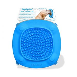 Aquapaw XL Slow Treater Treat-Dispensing Licky Mat – Puzzle Feeder Toy/Licking Pad for Dogs & Other Large Pets, Suctions to Wall/Floor – Relieves Boredom & Anxiety During Grooming, Vet Visits & Storms