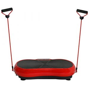 SUPER DEAL Pro Vibration Plate Exercise Machine - Whole Body Workout Vibration Fitness Platform Fit Massage Workout Trainer w/Loop Bands + Bluetooth + Remote, 99 Levels (Red)