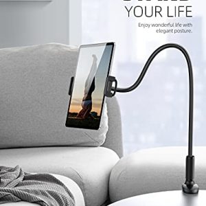 Gooseneck Tablet Mount Holder for Bed - Lamicall Flexible Tablet Arm Clamp for Bed Compatible with Pad Mini 7.9, Air 9.7, Pro 10.5, Switch, Galaxy Tabs, More 4.7-11