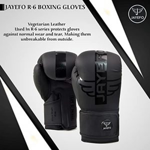 R-6 Boxing Gloves for Men & Women Sparring Heavy Punching Bag MMA Muay Thai Kickboxing Mitts (Black, 16 OZ)