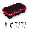PEXMOR Mini Vibration Plate Exercise Machine, Full Body Workout Fitness Platform, w/Loop Bands & Remote Control & Music Bluetooth Speaker, 180 Levels Speed, Home Training Equipment (red)