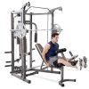 Marcy Smith Cage Machine with Workout Bench and Weight Bar Home Gym Equipment SM-4008