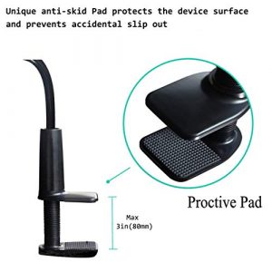 MAGIPEA Tablet Stand Holder, Mount Holder Clip with Grip Flexible Long Arm Gooseneck Compatible with ipad iPhone/Nintendo Switch/Samsung Galaxy Tabs/Amazon Kindle Fire HD - Black