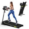REDLIRO Folding Treadmill with Incline, Run Walk Foldable Compact Exercise Machine Portable with 12 Preset Program, LED Display, Easy Assembly for Small Space Fitness Electric Workout for Home