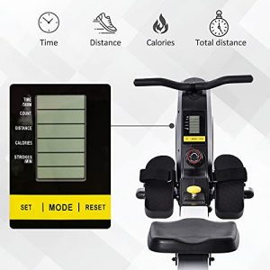 Soozier Magnetic Rowing Machine Adjustable Resistance Rower with LCD Digital Monitor Fully Body Health & Fitness for Home Use