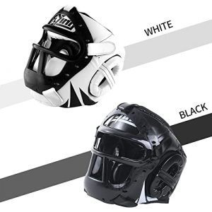 FIVING Boxing Headgear,with Removable Face Grill,Helmet for Muay Thai, Grappling, Sparring, Kickboxing, Karate, Taekwondo, Martial Arts