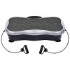 Real Relax Mini Vibration Plate Exercise Machine Full Whole Body Workout Home Massager and Fitness Platform Weight Loss & Toning, with Resistance Band，Remote Control and Support 330Ibs，Silver