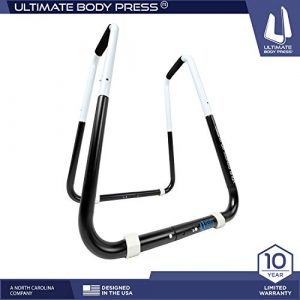 Ultimate Body Press Dip Bar Fitness Station, White/Black