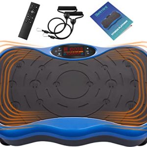 Vibration Plate Exercise Machine – Belmint Lymphatic Drainage Machine – 2 Resistance Bands and Fitness Workout Instructions – Equipment Improves Circulation & Strength