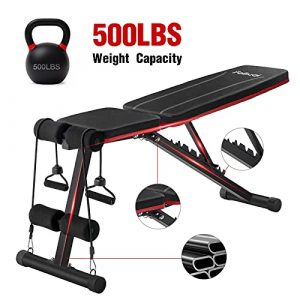 Adjustable Weight Bench, Feikuqi Durable Workout Bench fits Full Body Exercise, Folding Strength Training Benches for Home Gym Incline and Decline Bench Press