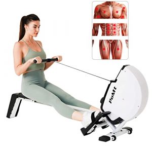 Indoor Foldable Rower w/LCD Monitor Compact Exercise Equipment 8 Levels Resistance Magnetic Rowing Machine for Home Gym Quiet Rower Machine for Home Use with Easy Storage, R120