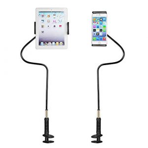 Gooseneck Tablet Holder,Adjustable Tablet Holder Mount,Cell Phone Holder, Powerful Force Long Arm Bed Desk Bracket for iPhone New iPad Pro 4.7-12.9 Inches Device (35.43in)