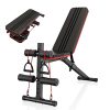 naspaluro Adjustable Weight Bench with Resistance Bands, Foldable Workout Bench for Home GYM, Exercise Set Up Bench Press Supports 7 Backrest Adjustment for Women&Men Fitness Strength Training