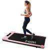 Under Desk Treadmill Motorised Treadmill Portable Walking Running Machine Pad Flat Slim with Remote Control & LCD Display for Home Office Gym 19.7" 47" (Peach Blossom)