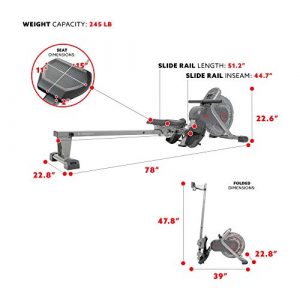 Sunny Health & Fitness Air Fan Rowing Machine Ergometer - SF-RW520050