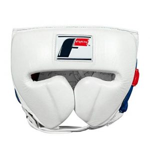 Fighting Leather Sparring Headgear, White, Regular