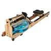Koreyosh Rowing Machine Indoor Water Rower with LCD Digital Monitor Water Resistance Row Machine Home Gym Equipment for Whole Body Exercise Cardio Training,Oak Wood