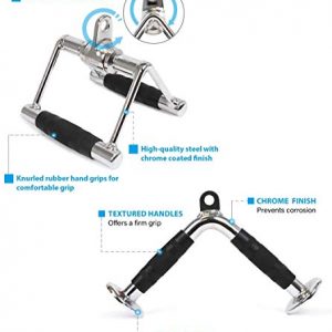 POWER GUIDANCE Triceps Pull Down Attachment, Cable Machine Accessories for Home Gym, LAT Pull Down Attachment Weight Fitness