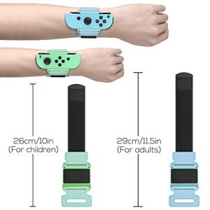 Wrist Bands for Just Dance 2022 2021 2020 Compatible with joy con & OLED Model Compatible with joy con, Adjustable Elastic Strap for Nintendo Switch Controller, Two Size for Adults and Children,2 Pack
