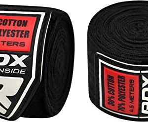 RDX Boxing Hand Wraps, Pack of 3 Pairs Bundle, 4.5 Meter Elasticated Inner Gloves, Muay Thai MMA Kickboxing Punching Martial Arts Strength Training Workout Combat Sports Home Gym Fitness Accessories