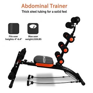 bigzzia Abdominal Trainer, Core & Abs Rocket Exercise Chair with Foam Roller-Handles-Level Adjustable-Fitness Crunches Machine-Workout-Training Bench (Style 2)