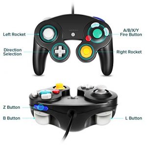 VOYEE PC Controller, Replacement for Gamecube Controller, Compatible with Wired USB Gamecube Controller/PC Windows 7 8 10 (Black)