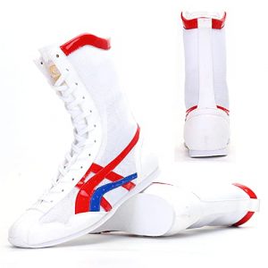 SAMEVE Combat Boots Boxing Shoes for Men Men's Wrestling Shoes AS518 WT 42 White