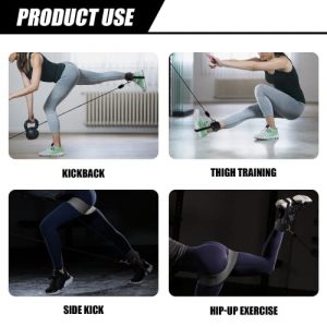 Ankle Straps for Cable Machine Pair with Resistance Band - Gym Ankle Strap Attachment for Kickbacks,Glute Workouts,Weight Lifting,Leg Workout 4 D-Ring