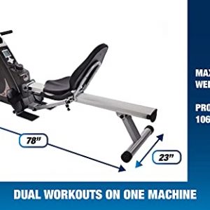 Stamina Conversion II Recumbent Exercise Bike/Rower | Dual Workout on One Machine | Multi-Function LCD Monitor | Smooth Magnetic Resistance