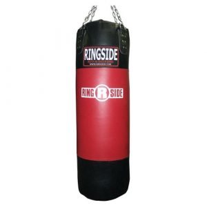 Ringside Leather Boxing Punching Heavy Bag (Soft Filled) , Red / Black, 200-Pound